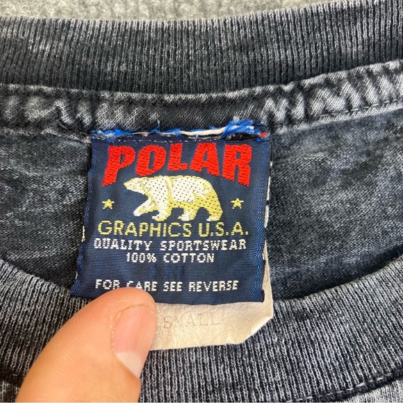 Polar Graphics Unisex Grey Wash Tie Dye Black Bear Graphic T-Shirt Size Small - Picture 6 of 9